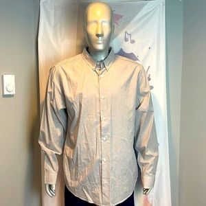 Helix Modern Fit 100% Cotton Striped Long Sleeve Shirt Size XXL